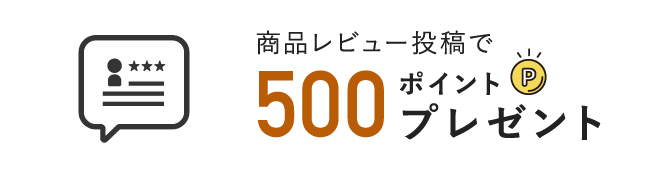 商品レビュー投稿で500ポイントプレゼント