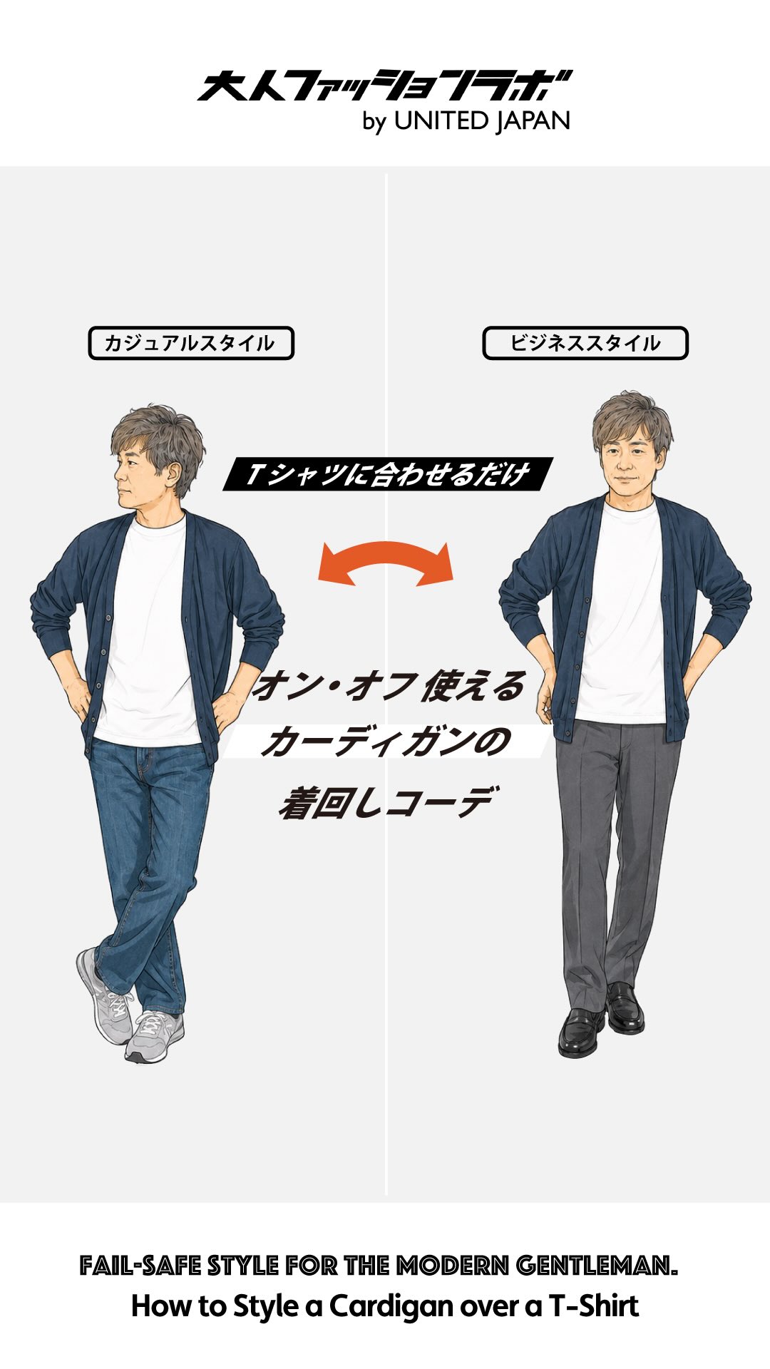 オンオフ使えるカーディガン着回しコーデ